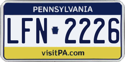 PA license plate LFN2226