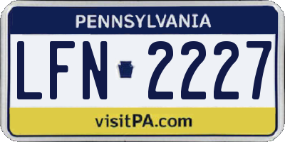 PA license plate LFN2227