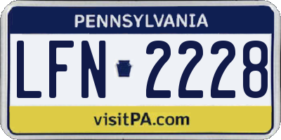 PA license plate LFN2228