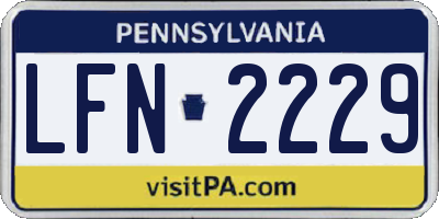 PA license plate LFN2229
