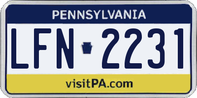 PA license plate LFN2231