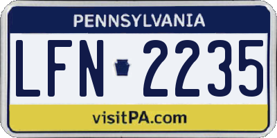 PA license plate LFN2235