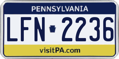 PA license plate LFN2236