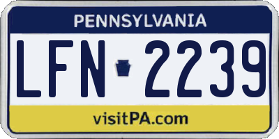 PA license plate LFN2239