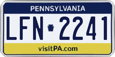 PA license plate LFN2241