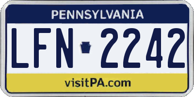 PA license plate LFN2242