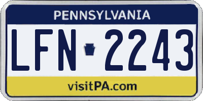 PA license plate LFN2243