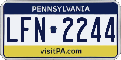 PA license plate LFN2244