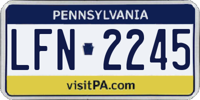 PA license plate LFN2245