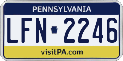 PA license plate LFN2246