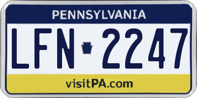 PA license plate LFN2247