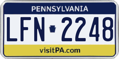PA license plate LFN2248