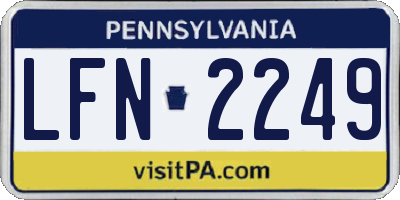 PA license plate LFN2249