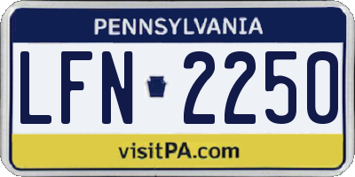 PA license plate LFN2250