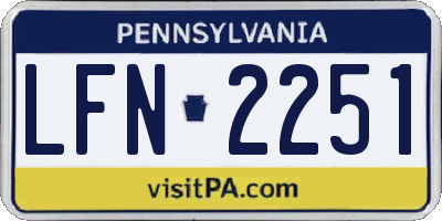 PA license plate LFN2251