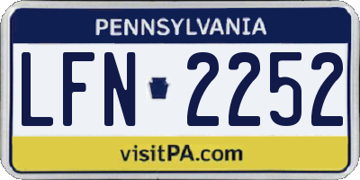 PA license plate LFN2252
