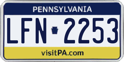 PA license plate LFN2253