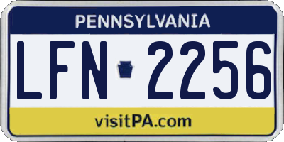 PA license plate LFN2256