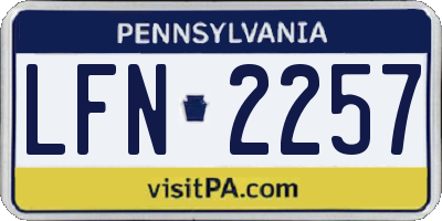 PA license plate LFN2257