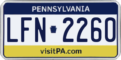 PA license plate LFN2260