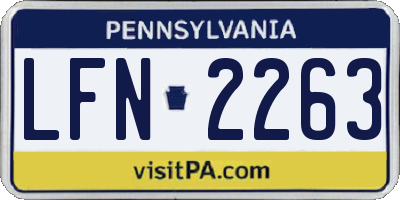 PA license plate LFN2263