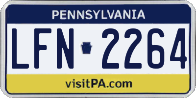 PA license plate LFN2264