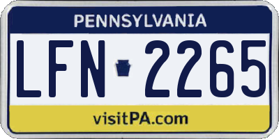 PA license plate LFN2265