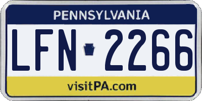 PA license plate LFN2266