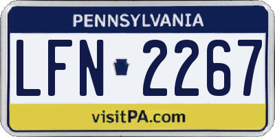 PA license plate LFN2267