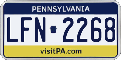 PA license plate LFN2268