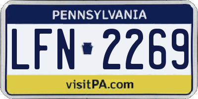 PA license plate LFN2269