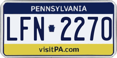 PA license plate LFN2270