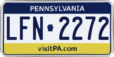 PA license plate LFN2272
