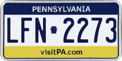 PA license plate LFN2273