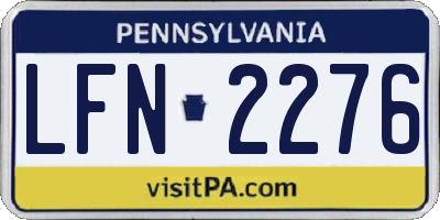 PA license plate LFN2276