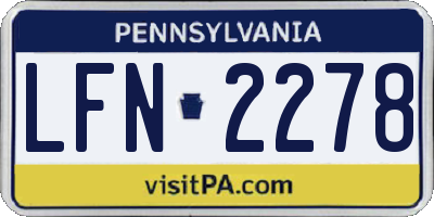 PA license plate LFN2278