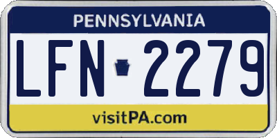 PA license plate LFN2279