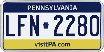 PA license plate LFN2280