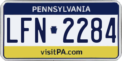 PA license plate LFN2284