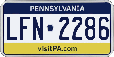 PA license plate LFN2286