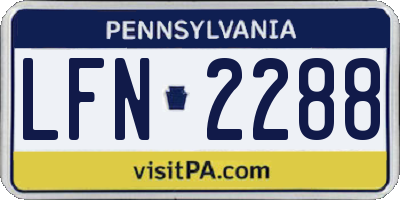 PA license plate LFN2288