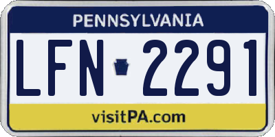 PA license plate LFN2291