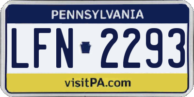 PA license plate LFN2293
