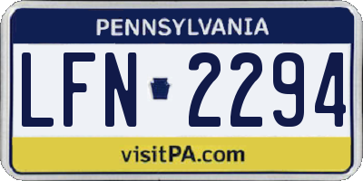 PA license plate LFN2294