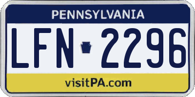 PA license plate LFN2296