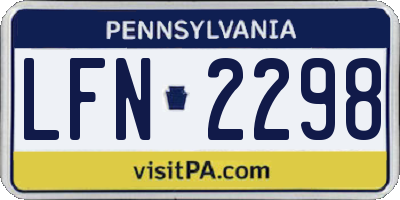 PA license plate LFN2298