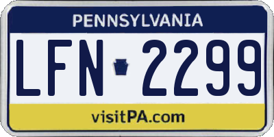 PA license plate LFN2299