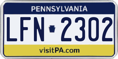 PA license plate LFN2302