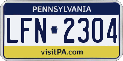 PA license plate LFN2304