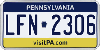 PA license plate LFN2306